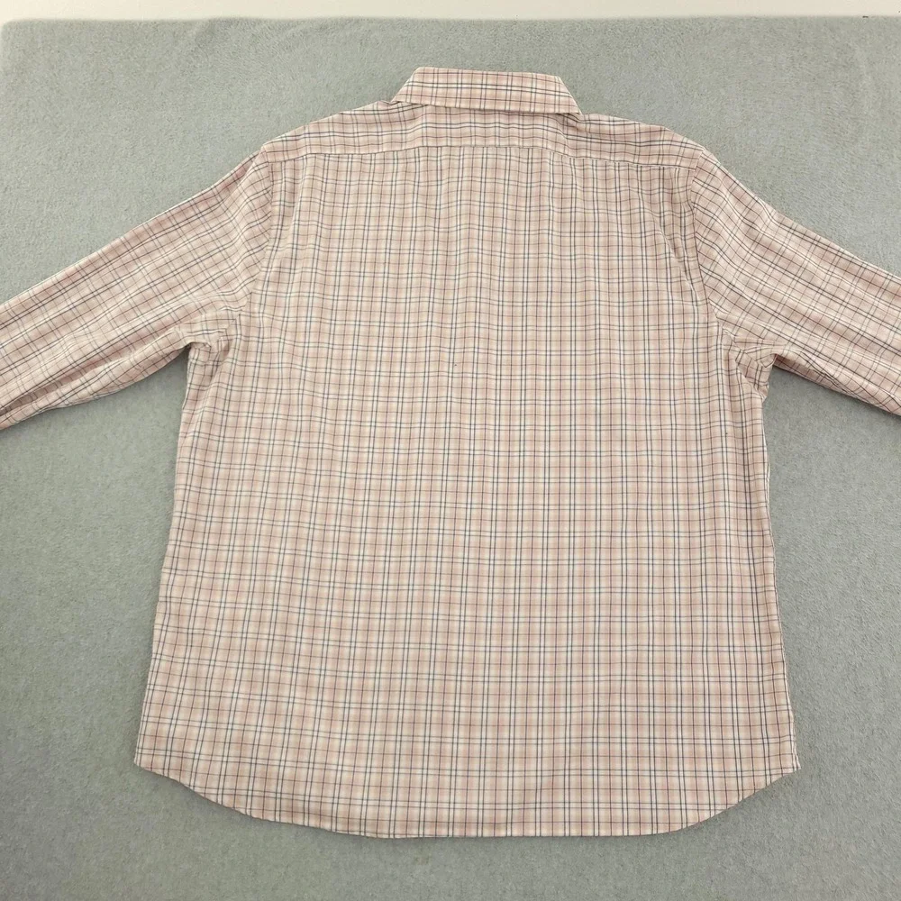 Banana Republic Shirt Mens XL Pink Plaid Long Sleeve Button Up Stretch Casual